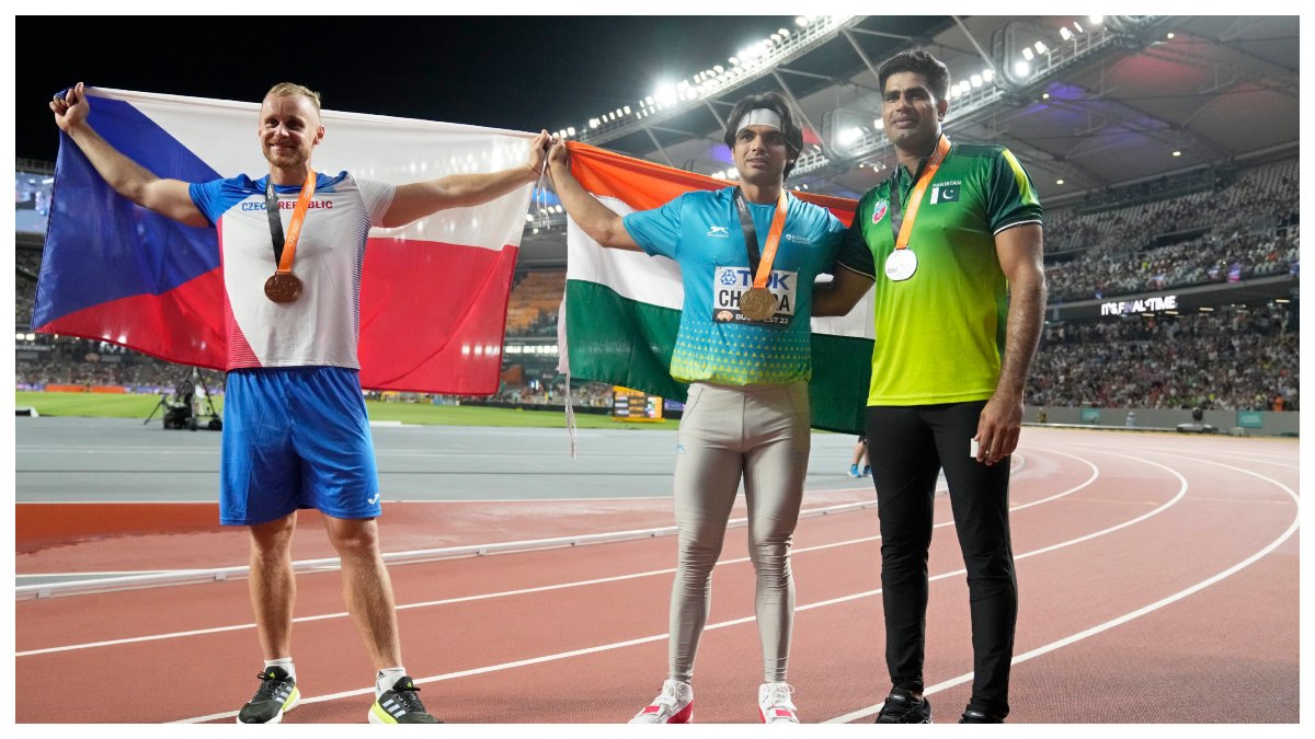 Neeraj Chopra ವಿಶ್ವ ಅಥ್ಲೆಟಿಕ್ಸ್ ಚಾಂಪಿಯನ್‌ಶಿಪ್‌ನಲ್ಲಿ ಐತಿಹಾಸಿಕ ಚಿನ್ನದ ಪದಕ ಗೆದ್ದ ನೀರಜ್ ಚೋಪ್ರ